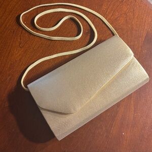 Elegant Gold Evening Clutch with Rope Strap